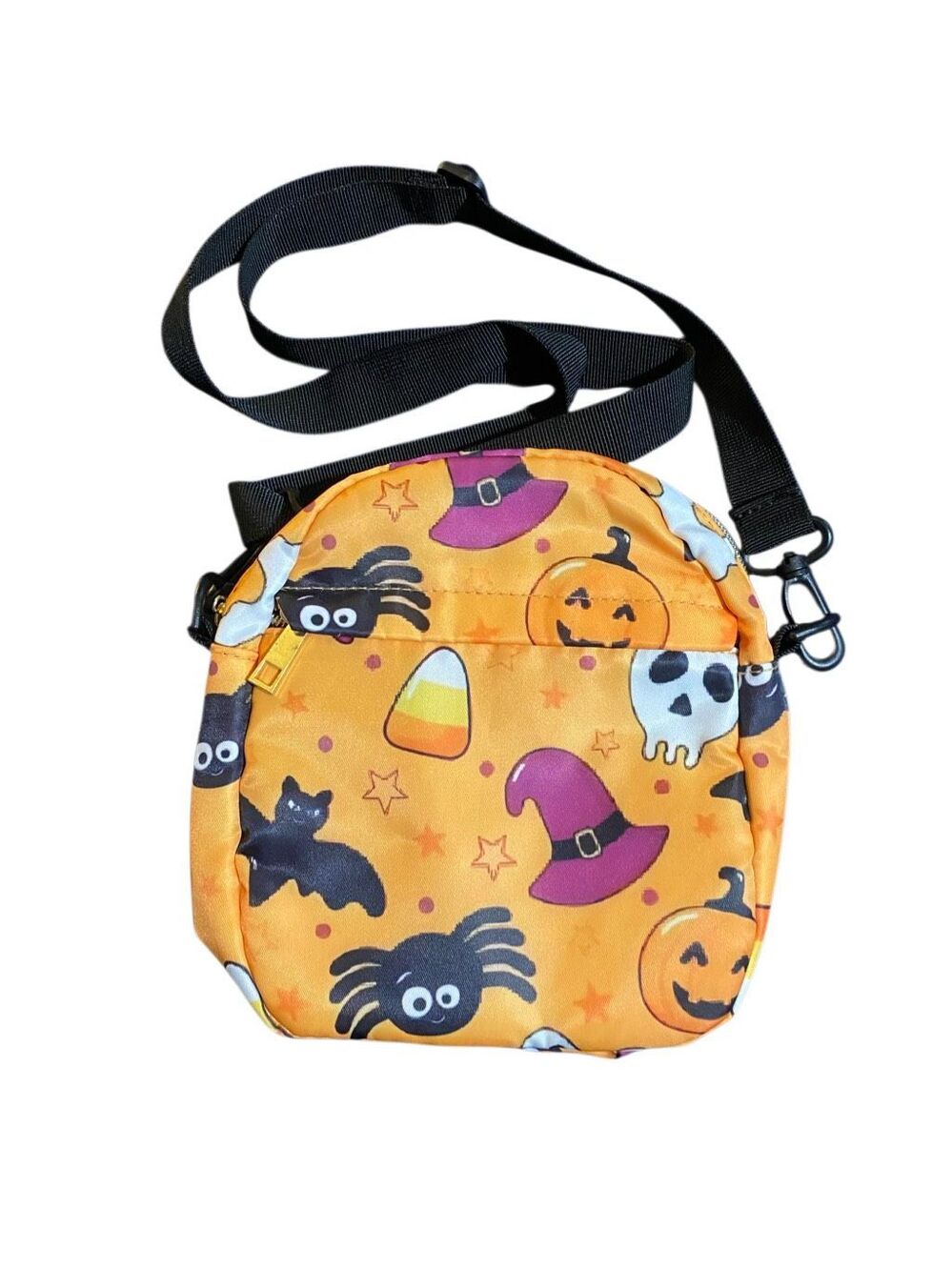 Halloween Crossbody orange zip closure bag 8x8